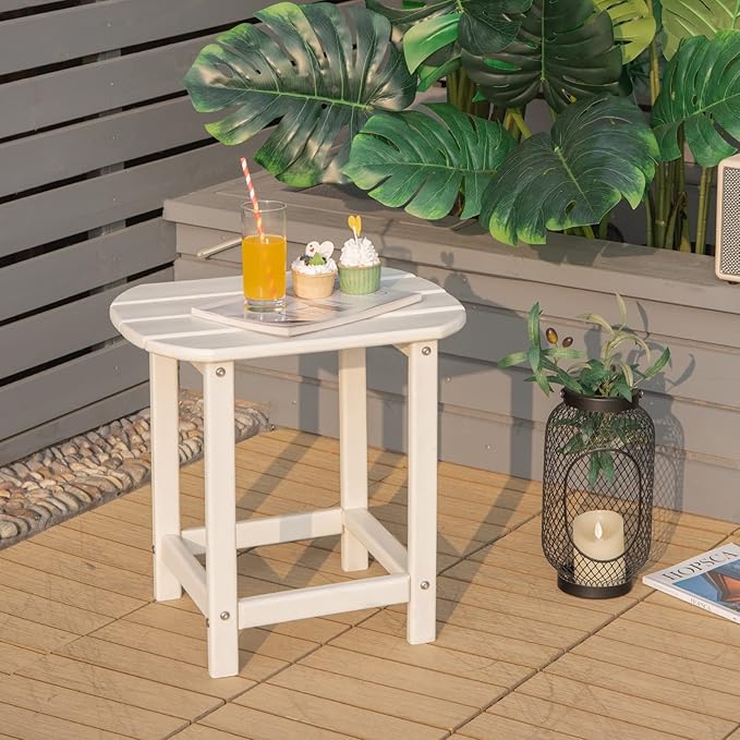 Giantex Side Table Outdoor Small Patio Table 18” Adirondack Table, Weather Resistant End Tables - Photo 2