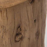 HOMPUS Concrete Outdoor Side Table Tree Stump Modern Round Coffee Table Accent Table Plant Stand Faux Wood End Table - Photo 8