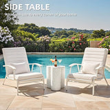 18” Side Table, Modern Outdoor Accent Table with Painted Faux Terrazzo-Look, Durable Lightweight Coffee Table Art Decor - Photo 6