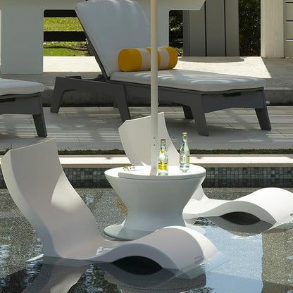 Ledge Lounger Signature Lowback Chair for in Pool or On-Deck Use - Ideal Water Depths 0-9 White Pool Lounge Chairs Set of 2 for Socializing