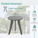 HDPS Outdoor Side Table, Small Round Side Table Weather-Resistant, Outdoor Side Tables for Patio, Porch, Deck - Photo 3