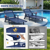 Mdeam 6-Position Lounge Chair Outdoor, 22" W Oversized Sun Tanning Chair, 500LBS Capacity - Photo 8