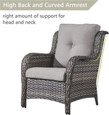 Rilyson Wicker Patio Furniture Set - 6 Piece Rattan Outdoor Sectional Conversation Sets with 1 Sofa, 1 Loveseat - Photo 5