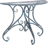 Safavieh Outdoor Collection Annalise Victorian Antique Blue Accent Table - Photo 9