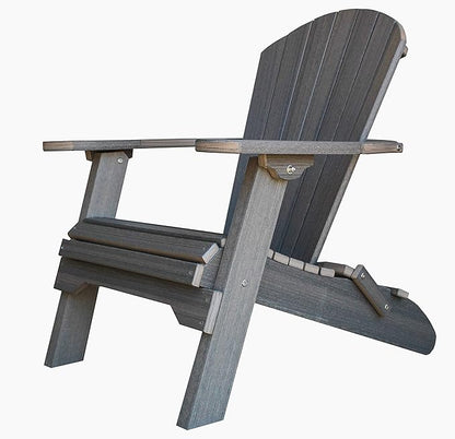 Deluxe Folding Poly Adirondack Folding Chair (Coastal Gray)