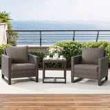 Rilyson Wicker Outdoor Patio Chairs Set - 3 Piece Rattan Patio Furniture Bistro Chairs Set with Waterproof Wicker - Photo 8