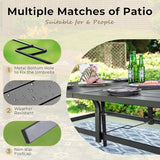 Outdoor Patio Dining Table for 6, 60" x 37" Rectangular Metal Patio Dining Table with Umbrella Hole for Garden - Photo 4