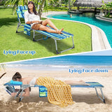 GYMAX Tanning Chair, Folding Lounger with Face/Arm Holes, Carry Handles & Side Pocket - Photo 3