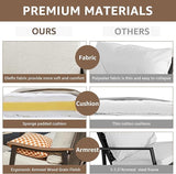 NATURAL EXPRESSIONS Patio Sofa Outdoor Furniture Metal Chair with Wicker Backrest & 6 Inches Cushion for Indoor - Photo 7