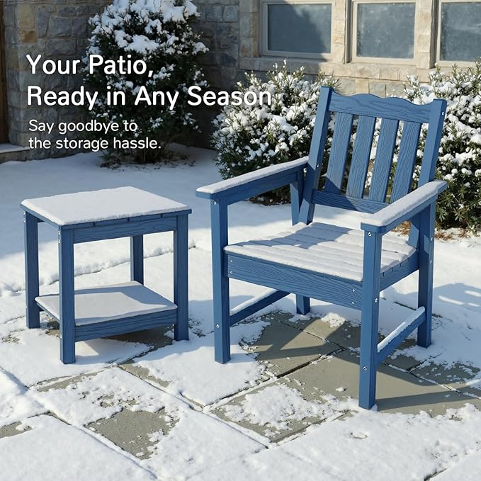 Stoog Outdoor Bench & Chairs Set, All-Weather Patio Furniture Set, Include 2 Patio Chairs and 1 Patio Bench, for Porch - Photo 7