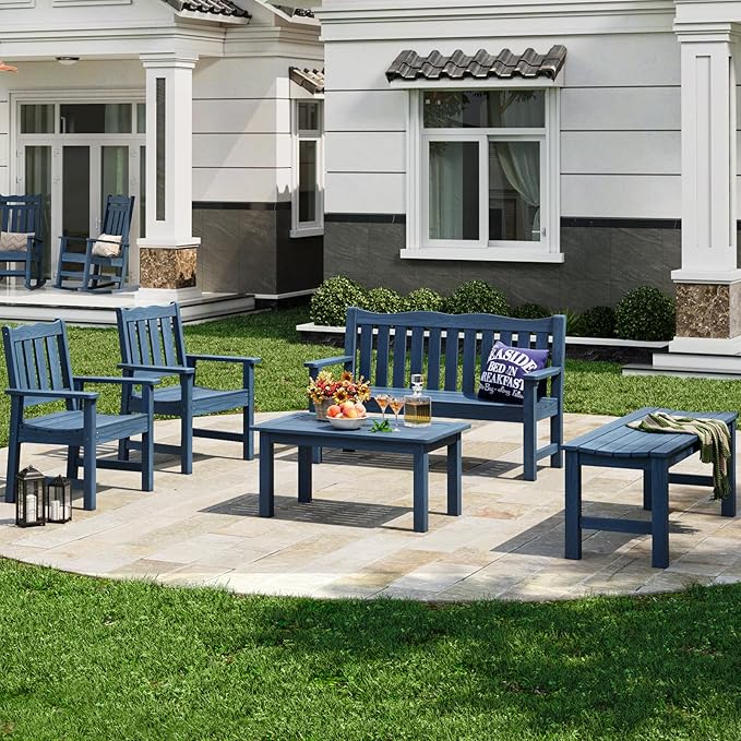 Stoog Backless Outdoor Bench, 2-Person Patio Benches for Outdoors, Weatherproof Garden Bench, Never Rot or Fade - Photo 8