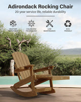 YEFU Rocking Chairs Outdoor Set of 4, Adirondack Chairs with Retractable Ottoman, Adjustable Adirondack Rocking Chair - Photo 5