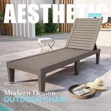 DIMAR GARDEN Outdoor Chaise Lounge,Resin Pool Lounge Chair Waterproof Recliner, Taupe - Photo 4