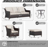 Joyside Wicker Patio Furniture Sets, 9 Pieces Upgraded Large Size Outdoor Furniture with 4 Swivel Rocking Patio Chairs - Photo 2