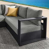 Modway Tahoe Aluminum 3-Piece Outdoor Patio Furniture Gray Charcoal - Photo 8
