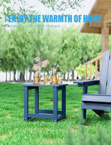 MXIMU Outdoor Side Table for Patio: 16" HIPS Weatherproof Adirondack Table - Small End Tables for Outside Porch Deck - Photo 2