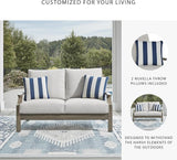 Signature Design by Ashley Rainier Ranch Casual Nuvella Weather Resistant Fabric Outdoor Loveseat with Cushion and 2 - Photo 5