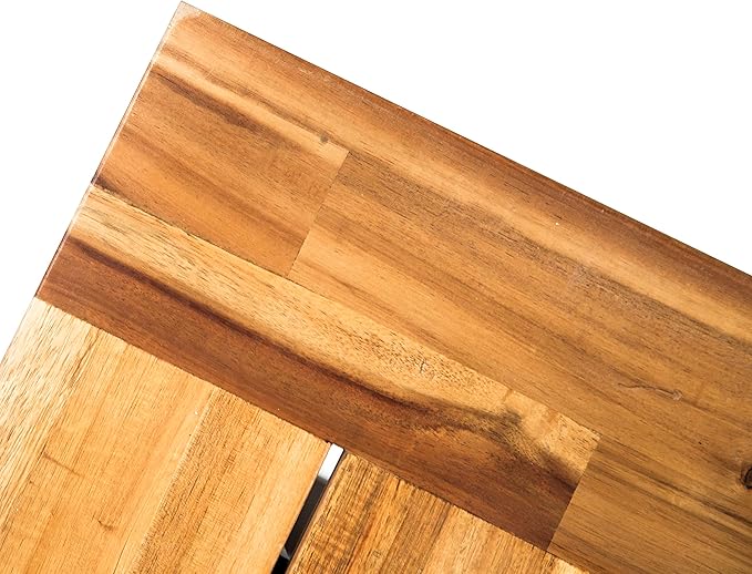 Christopher Knight Home Catriona Outdoor Dining Benches - Acacia Wood - Teak/Rustic Metal (Set of 2) - Photo 6