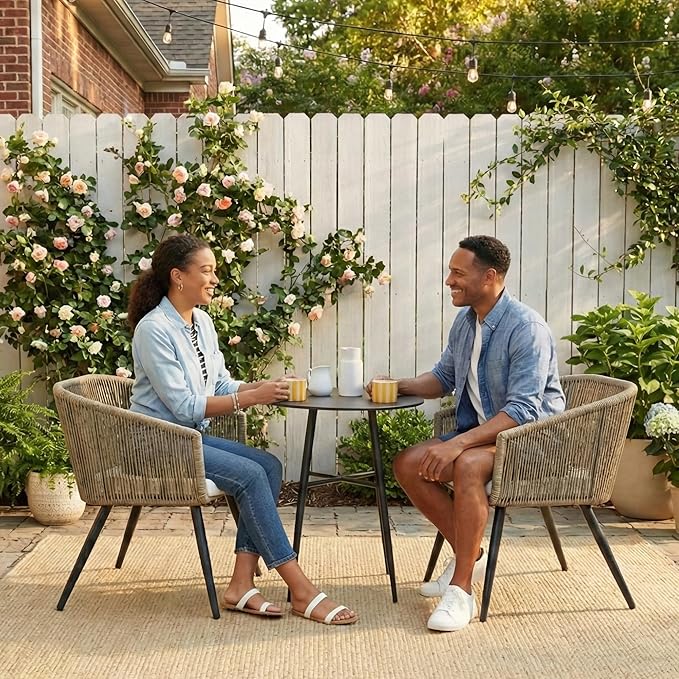Best Choice Products Set of 2 Patio Dining Chairs, Outdoor Seating for Backyard, Poolside, Balcony w/Woven Wicker Design - Photo 2