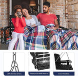 KINGYES Outdoor Patio Swing Set - 2 Seat Hanging Porch Swing with Cup Holders, Waterproof & 660LBS Weight Capacity - Photo 4