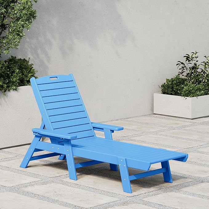 WestinTrends Malibu Poly Reclining Chaise Lounge Pacific Blue