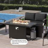 Gotland 8 Seats Outdoor Metal Patio Furniture Set with 55 - Photo 5