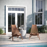 EMMA + OLIVER Durham Folding Chair for Indoor/Outdoor Use, Weather-Resistant Acacia Wood Construction - Photo 4
