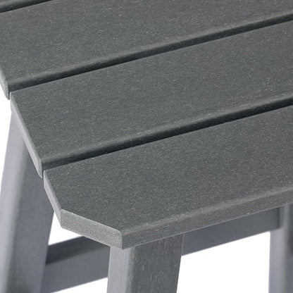 Costaelm 29" Height Outdoor Bar Stools, All-Weather Bar Stools, Adirondack Poly Patio Square Bar Stool for Patio, Deck, Kitchen Counter and Garden, Gray