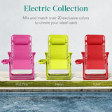 Best Choice Products Adjustable Zero Gravity Chair, Monochromatic Color Folding Patio Recliner w/Side Tray - Photo 7