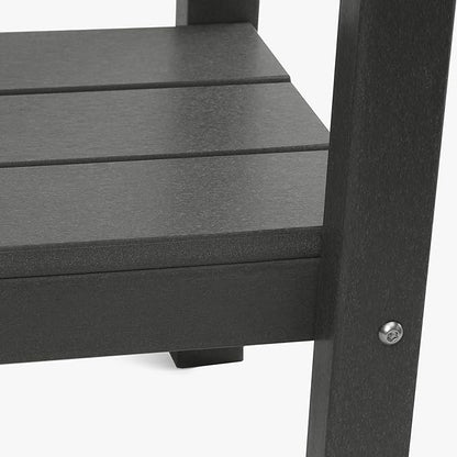 WestinTrends Malibu 55" Outdoor Patio HDPE Adirondack 2-Tier Shelf Console Table, Gray