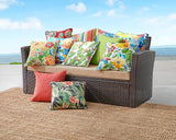 BrylaneHome 16" Square Toss Pillow - Patio & Outdoor - Patio & Outdoor - Water, Stain & Fade Resistant - Geranium - Photo 6