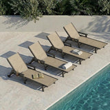 Patio Chaise Lounge Chair with Wheels & Cup Holder - Photo 5