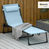 Outsunny Folding Chaise Lounge Chair, Patio Sun Tanning Chair, Outdoor Chaise Lounger with 4-Position Reclining Back - Photo 2
