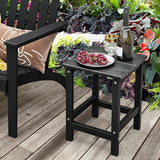 Tangkula Square Outdoor Side Table, Weather Resistant HDPE Adirondack Table - Photo 2