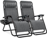 Best Choice Products Set of 2 Adjustable Steel Mesh Zero Gravity Lounge Chair Recliners w/Pillows and Cup Holder Trays - Photo 1