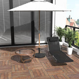 Outsunny Folding Chaise Lounge Pool Chairs, Outdoor Sun Tanning Chairs with Pillow, Reclining Back - Photo 8