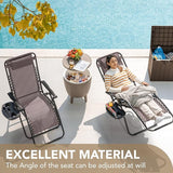 Devoko Patio Zero Gravity Chair Outdoor Folding Adjustable Reclining Chairs Pool Side Using Lawn Lounge Chair with - Photo 3