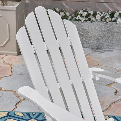 Christopher Knight Home Cara Outdoor Foldable Acacia Wood Adirondack Chair, White Finish