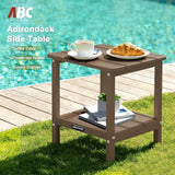 Outdoor Side Table HDPE Small Outdoor End Table Patio Side Tables Square for Backyard Pool Porch Balcony Double Layer - Photo 4