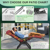 Suteck Oversized Zero Gravity Chair, 33In XXL Lounge Chair w/Removable Cushion&Headrest - Photo 5