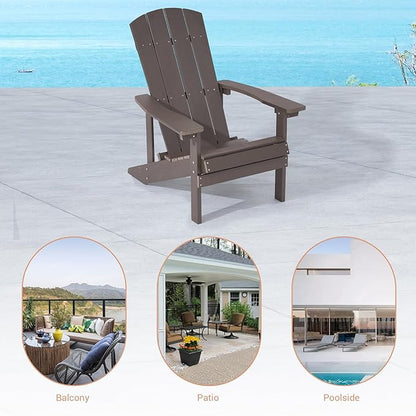 Adirondack Chairs, Plastic Adirondack Chairs Set of 4, All-Weather Resistant, Widely Used in Outdoor, Fire Pit, Deck, Outside, Garden