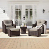 CHITA 5 Pieces Swivel Wicker Patio Furniture Set, Outdoor Conversation Set with 2 Pieces Rattan Rocking Swivel Chairs - Photo 1