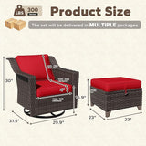 4 Pieces Patio Conversation Furniture Set - 2 Swivel Chairs, 2 Ottomans - Photo 2