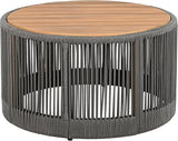 Christopher Knight Home Aueket Rustic Acacia Wood Coffee Table, 26" Round Farmhouse Outdoor Patio Center Table - Photo 4