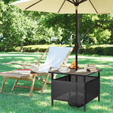 LZRS Adirondack Square Outdoor Side Table with Umbrella Hole, Pool Composite Patio Table, HDPE End Tables for Backyard - Photo 5