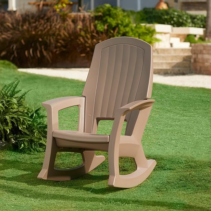 BrylaneHome Oversized 600 Lbs. Weight Capacity Resin Rocker - Taupe