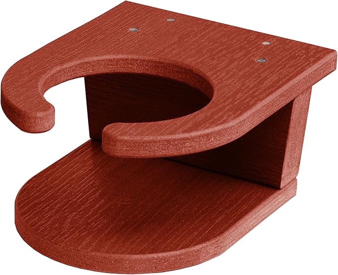 highwood Screw-On Cup Holder for Adirondack Chairs, Rustic Red