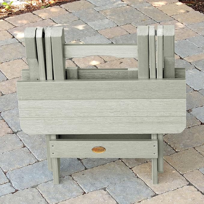highwood 2 Classic Westport Adirondack Chairs with Folding Side Table, Eucalyptus