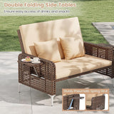 Tangkula Patio Rattan Daybed with 4-Level Adjustable Backrest - Photo 8