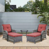 Rilyson Outdoor Patio Furniture Chairs Set - 5 Piece Wicker Rattan Patio Sectional Conversation Sets with 2 Armrest - Photo 2